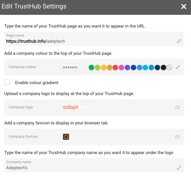 Trusted Hub How do I setup a TrustHub page